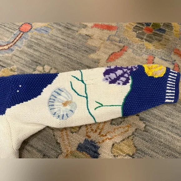 Vintage Cardigan Bay Sweater Button Front Sea Urchin Design Knitted Size Small - Picture 3 of 7